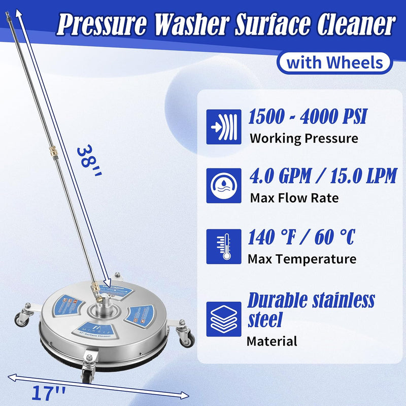 17'' Pressure Washer Surface Cleaner for Patios