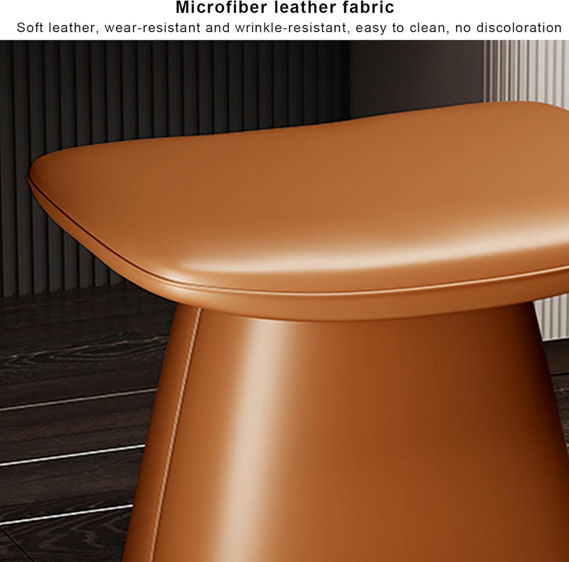 17" Vanity Stool Makeup Chair Solid Wood Foot