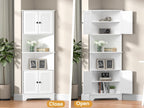 173CM Tall Corner Cabinet Slim Freestanding Bookcase Shelf