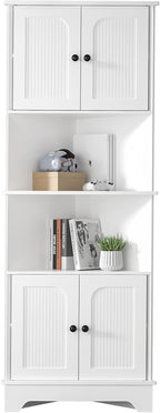 173CM Tall Corner Cabinet Slim Freestanding Bookcase Shelf
