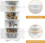 173CM Tall Corner Cabinet Slim Freestanding Bookcase Shelf