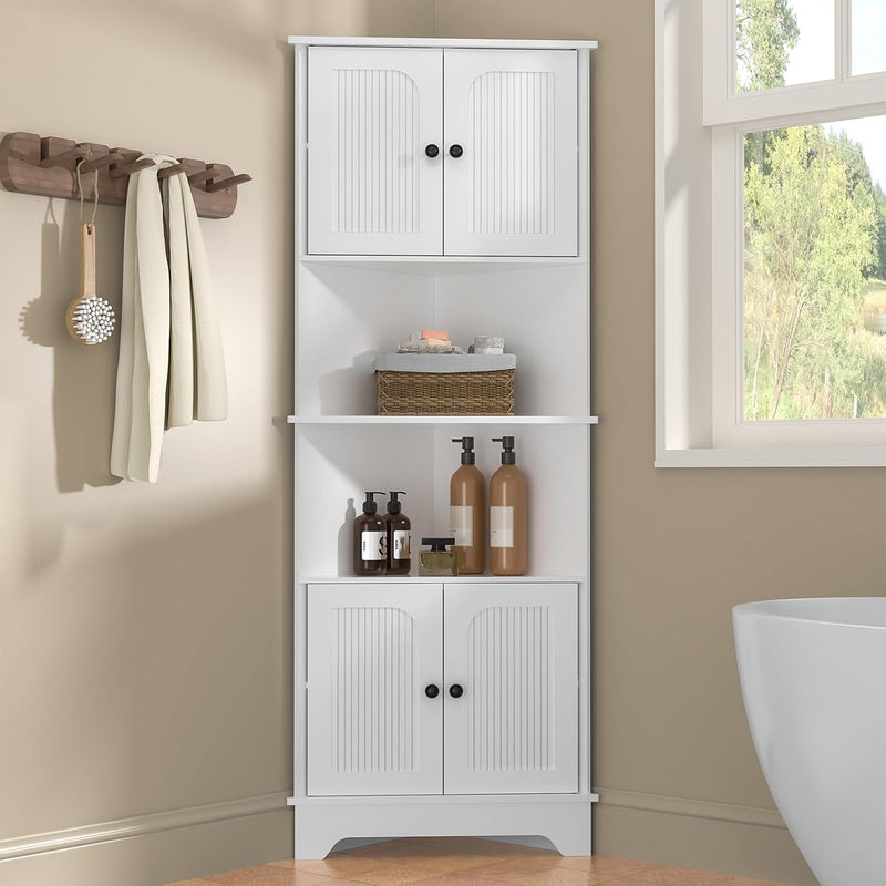 173CM Tall Corner Storage Cabinet Wooden 6-Tier Shelf