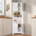 173CM Tall Corner Storage Cabinet Wooden 6-Tier Shelf