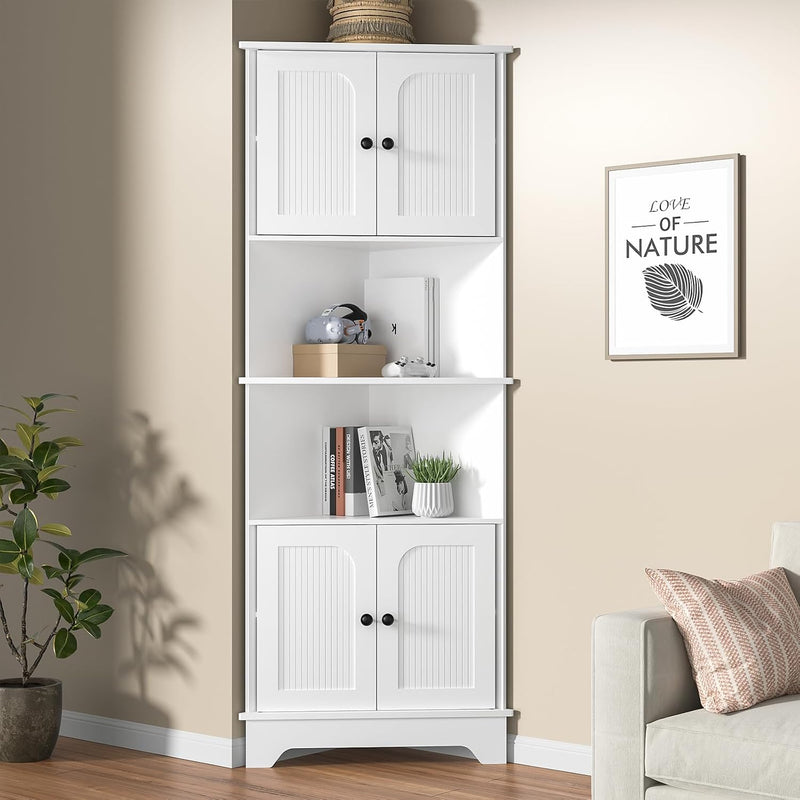 173CM Tall Corner Storage Cabinet Wooden 6-Tier Shelf