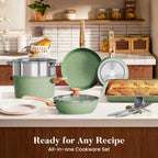 17pcs Induction Hob Pan Set Granite Cookware Sets