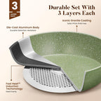 17pcs Induction Hob Pan Set Granite Cookware Sets