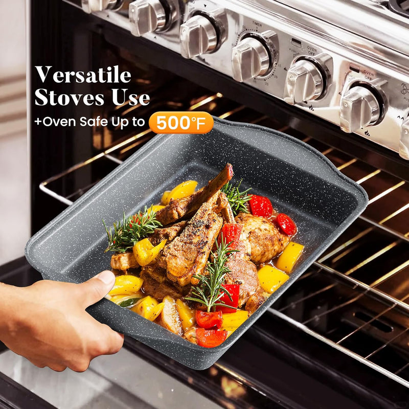 17pcs Induction Hob Pan Set Granite Cookware Sets