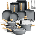 17pcs Induction Hob Pan Set Granite Cookware Sets