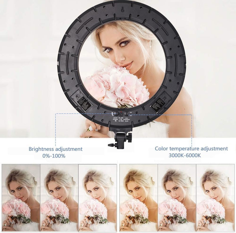 18" 60W LED Ring Light Beauty Lighting Eyebrow