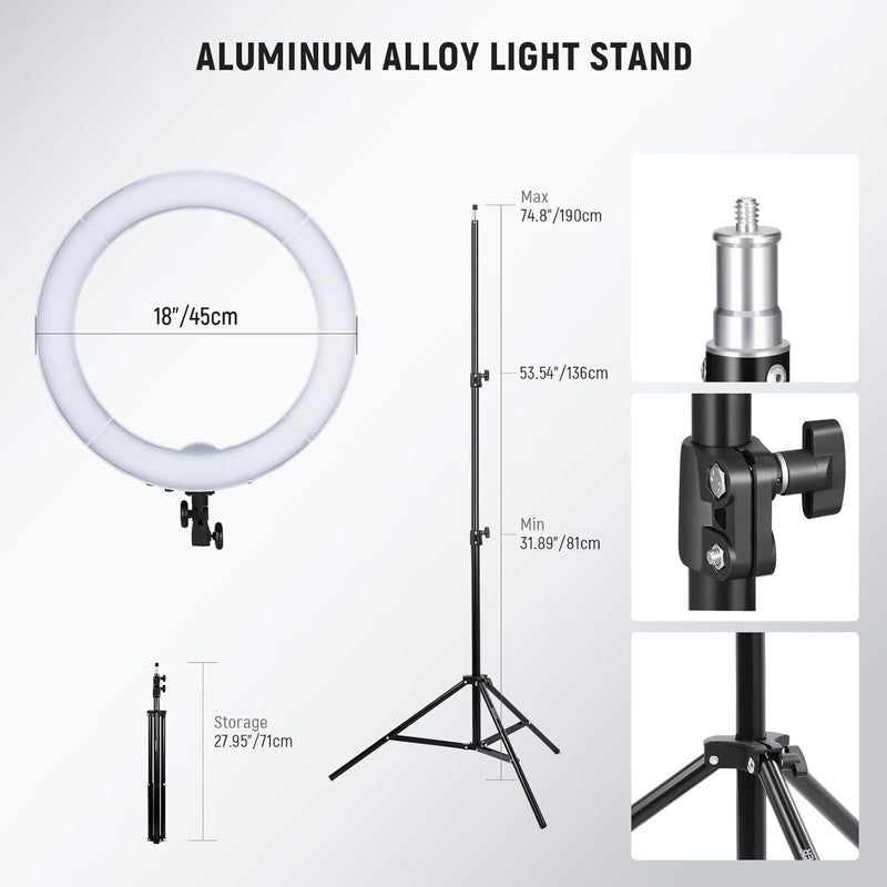 18 Inch 45CM LED Ring Light with Tripod
