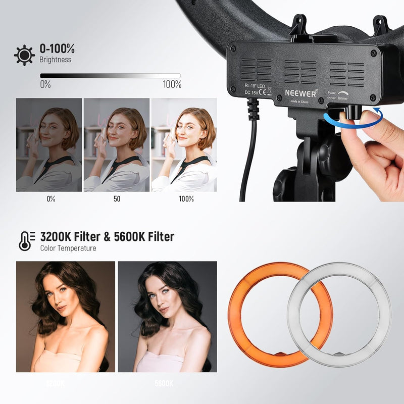 18 Inch 45CM LED Ring Light with Tripod