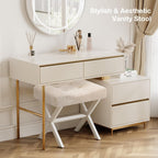 18-Inch Large Vanity Stool Chair Bench with Metal