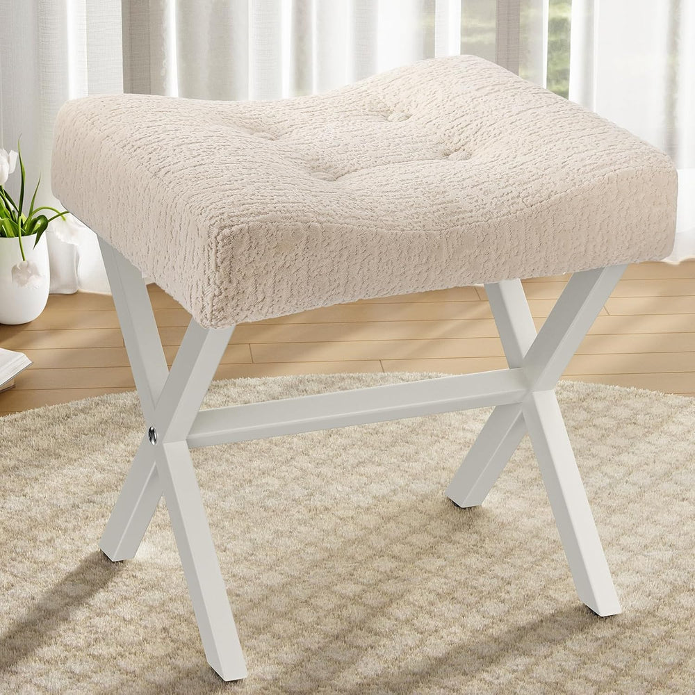 18-Inch Large Vanity Stool Chair Bench with Metal