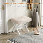18-Inch Large Vanity Stool Chair Bench with Metal