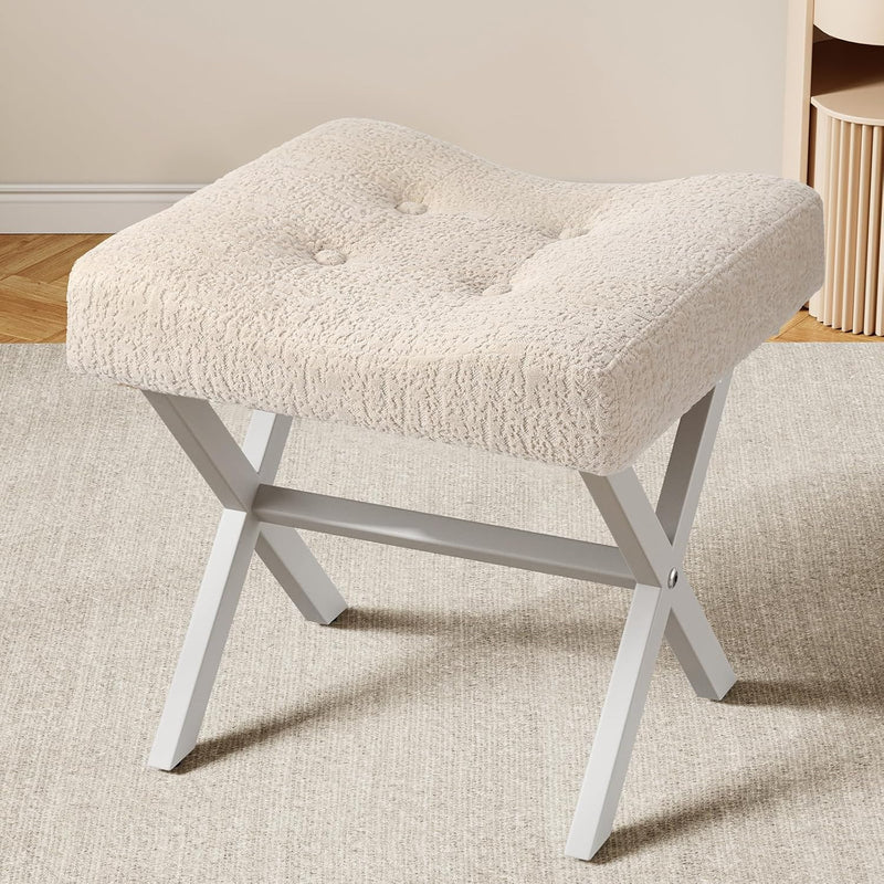 18-Inch Large Vanity Stool Chair Bench with Metal