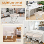 18-Inch Large Vanity Stool Chair Bench with Metal