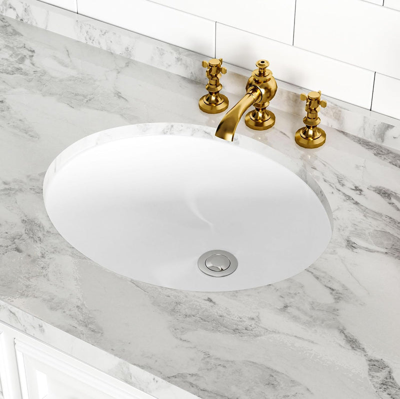 18-Inch Rectangle Undermount Bathroom Sink Porcelain Ceramic