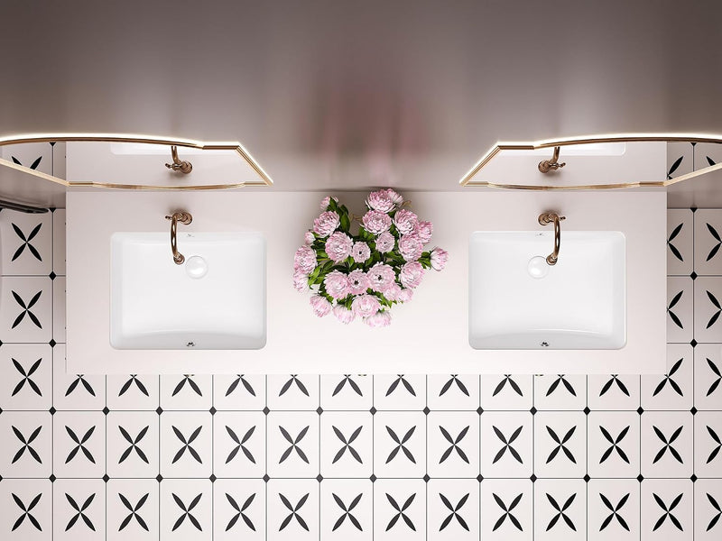 18-Inch Rectangle Undermount Bathroom Sink Porcelain Ceramic