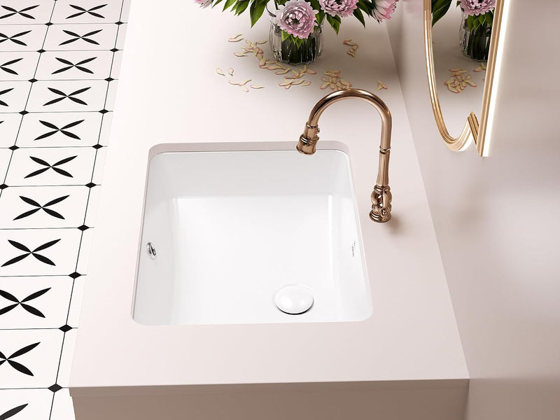 18-Inch Rectangle Undermount Bathroom Sink Porcelain Ceramic