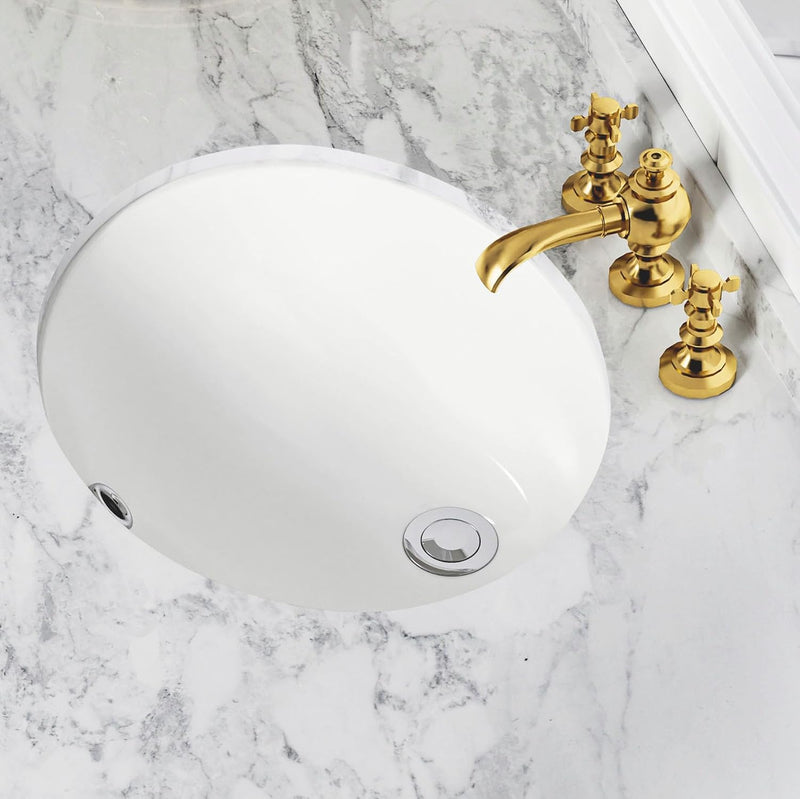 18-Inch Rectangle Undermount Bathroom Sink Porcelain Ceramic
