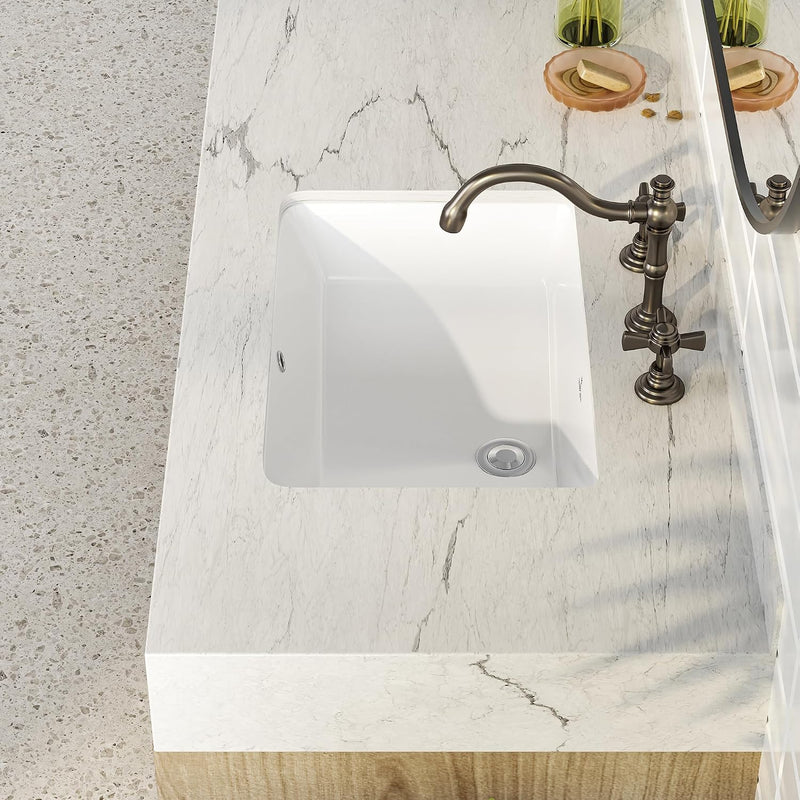 18-Inch Rectangle Undermount Bathroom Sink Porcelain Ceramic