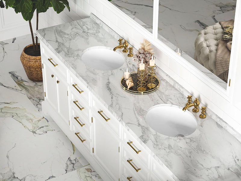 18-Inch Rectangle Undermount Bathroom Sink Porcelain Ceramic