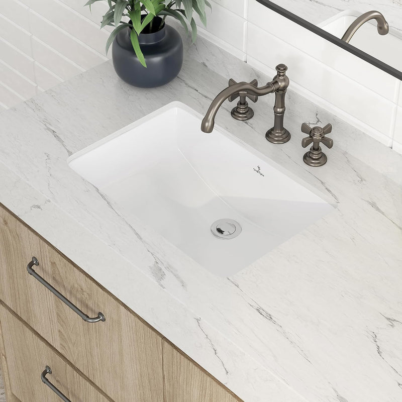18-Inch Rectangle Undermount Bathroom Sink Porcelain Ceramic