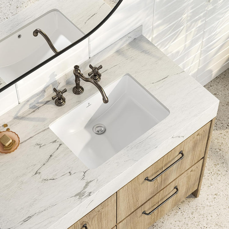 18-Inch Rectangle Undermount Bathroom Sink Porcelain Ceramic