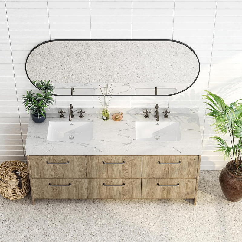 18-Inch Rectangle Undermount Bathroom Sink Porcelain Ceramic