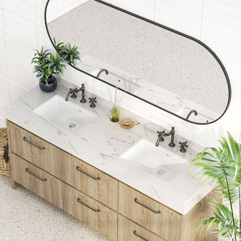 18-Inch Rectangle Undermount Bathroom Sink Porcelain Ceramic