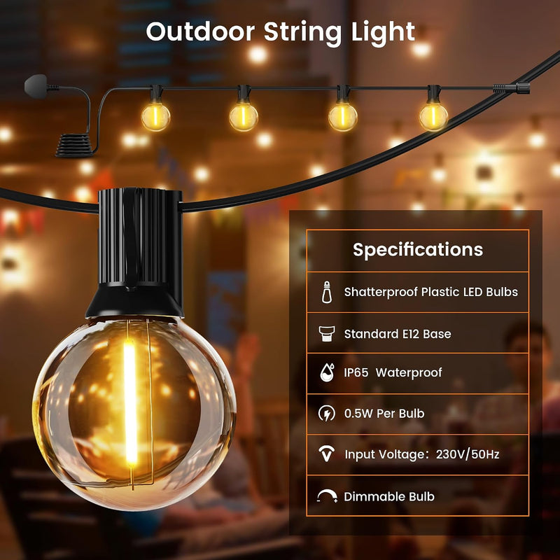180FT 54m Outdoor Festoon Lights LED String Garden