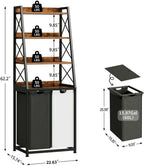 180L Laundry Basket 3 Compartments Hamper with 4
