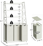 180L Laundry Basket 3 Compartments Hamper with 4