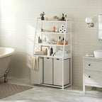 180L Laundry Basket 3 Compartments Hamper with 4