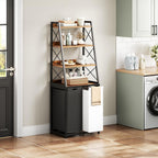 180L Laundry Basket 3 Compartments Hamper with 4