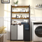 180L Laundry Basket 3 Compartments Hamper with 4