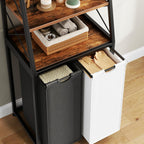 180L Laundry Basket 3 Compartments Hamper with 4