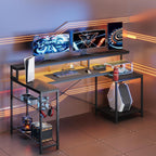 181CM L-Shaped Gaming Desk with RGB LED Lights