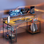 181CM L-Shaped Gaming Desk with RGB LED Lights