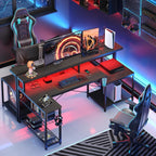 181CM L-Shaped Gaming Desk with RGB LED Lights