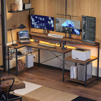 181CM L-Shaped Gaming Desk with RGB LED Lights