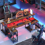 181CM L-Shaped Gaming Desk with RGB LED Lights
