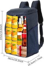 18L 24cans Cool Bag Rucksack Backpack Insulated Food