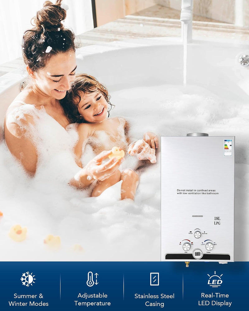 18L Lpg Water Heater with Winter Summer Modes