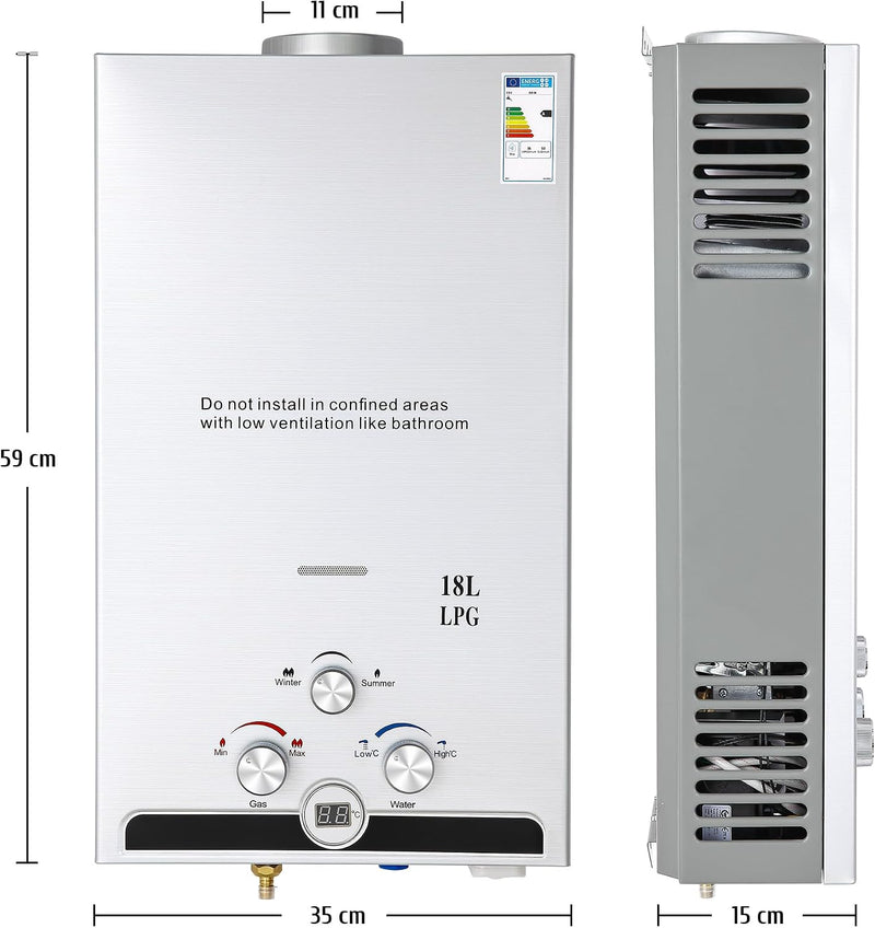 18L Lpg Water Heater with Winter Summer Modes