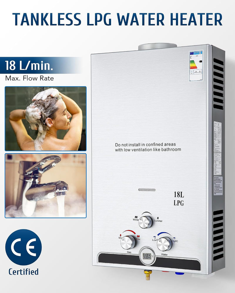 18L Lpg Water Heater with Winter Summer Modes