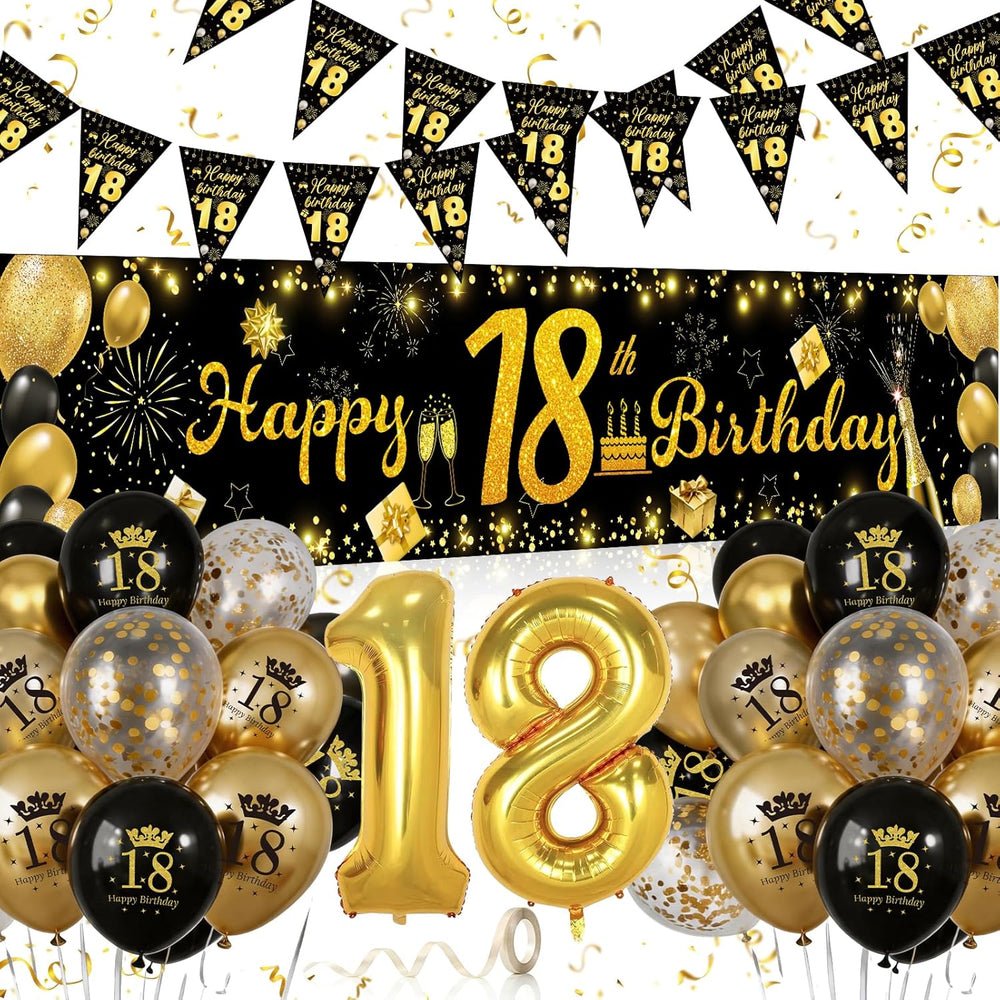 18th Birthday Decorations for Boys Girls with Banner