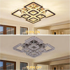 19.6-Inch Crystal Chandelier 8-Light LED Ceiling Light Cool
