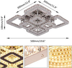 19.6-Inch Crystal Chandelier 8-Light LED Ceiling Light Cool