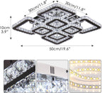 19.6-Inch Crystal Chandelier 8-Light LED Ceiling Light Cool